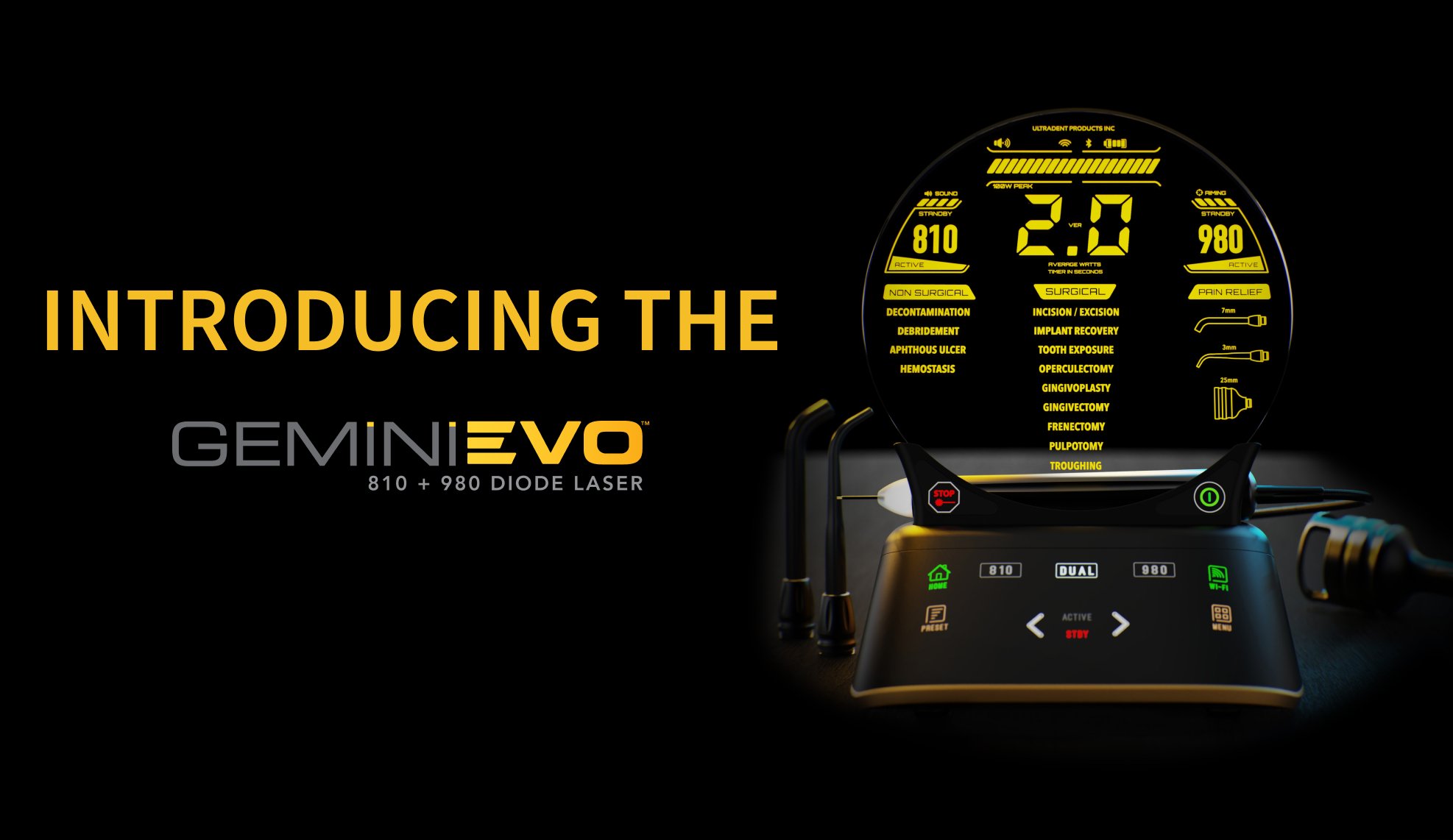 De Gemini EVO™-diodelaser zorgt voor een heel nieuwe beleving binnen de lasertandheelkunde
